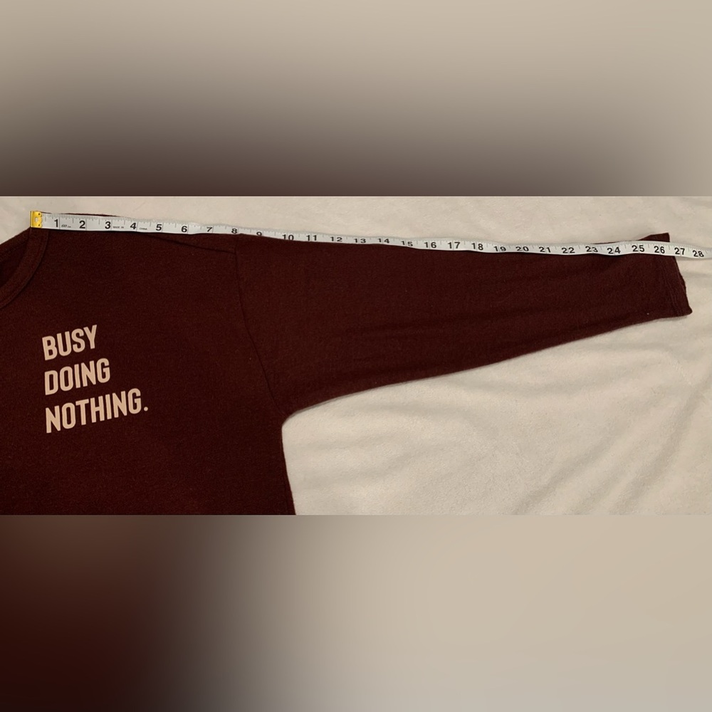 Z Supply Eden Busy Doing Nothing Top Fig/Burgundy Size Small NWT Cozy Lounge Top - Picture 12 of 16
